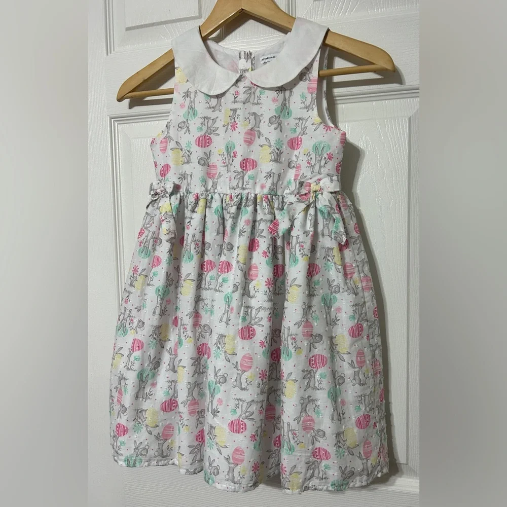 cupcakes and cashmere Girl’s Easter Dress Bunny Rabbits & Eggs Cotton NWOT Sz 7